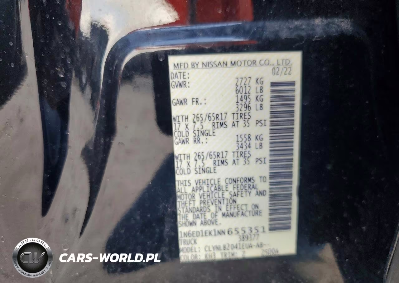 2022 Nissan Frontier VIN:1N6ED1EK1NN655351 - 13