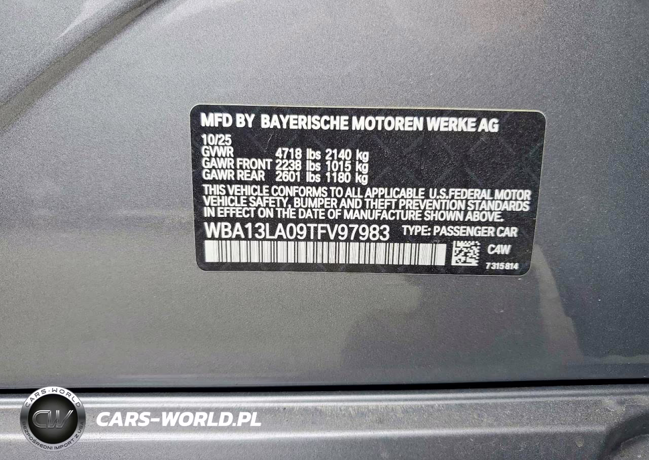 2026 BMW 330I VIN:WBA13LA09TFV97983 - 12