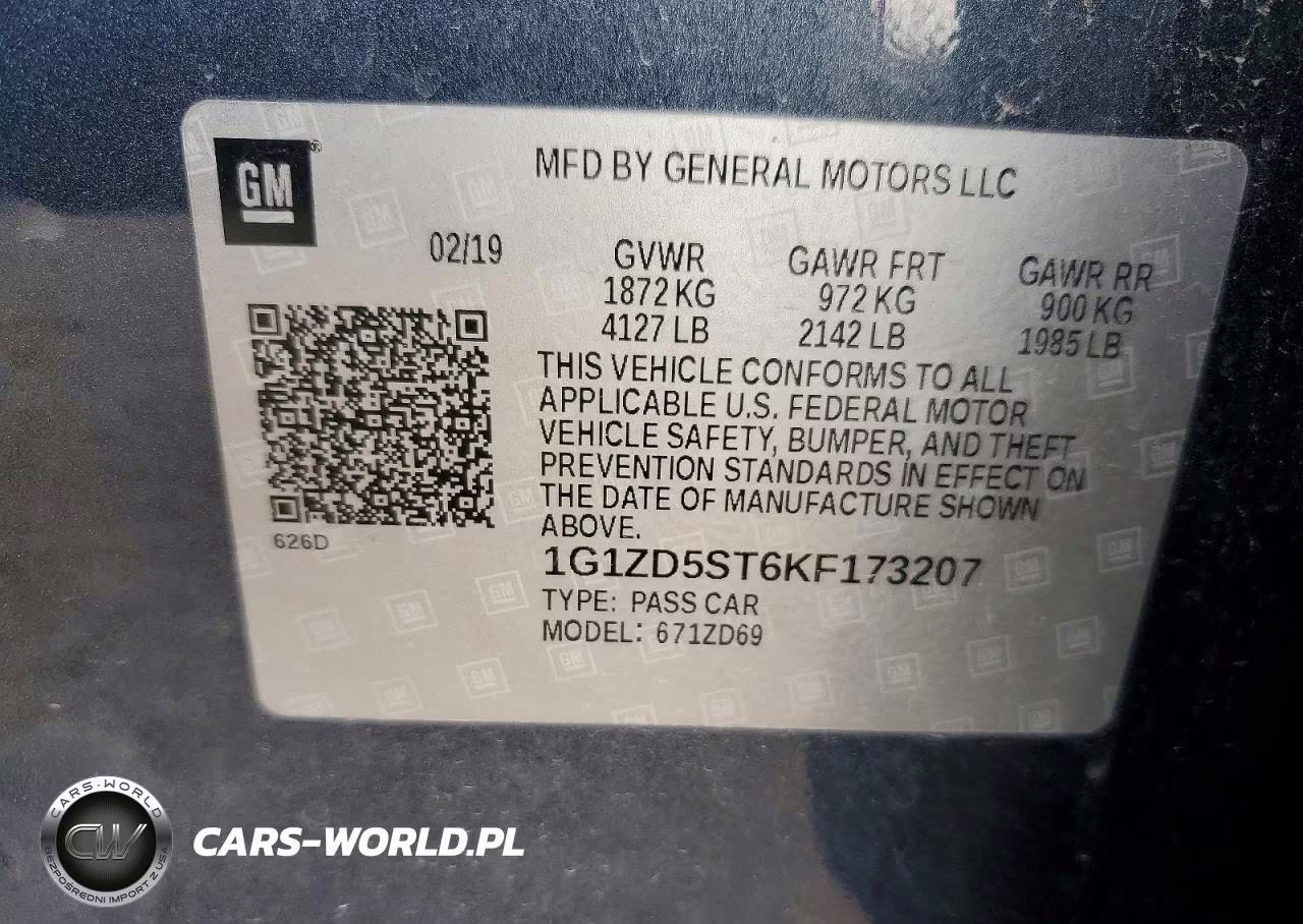 2019 Chevrolet Malibu Lt VIN:1G1ZD5ST6KF173207 - 12
