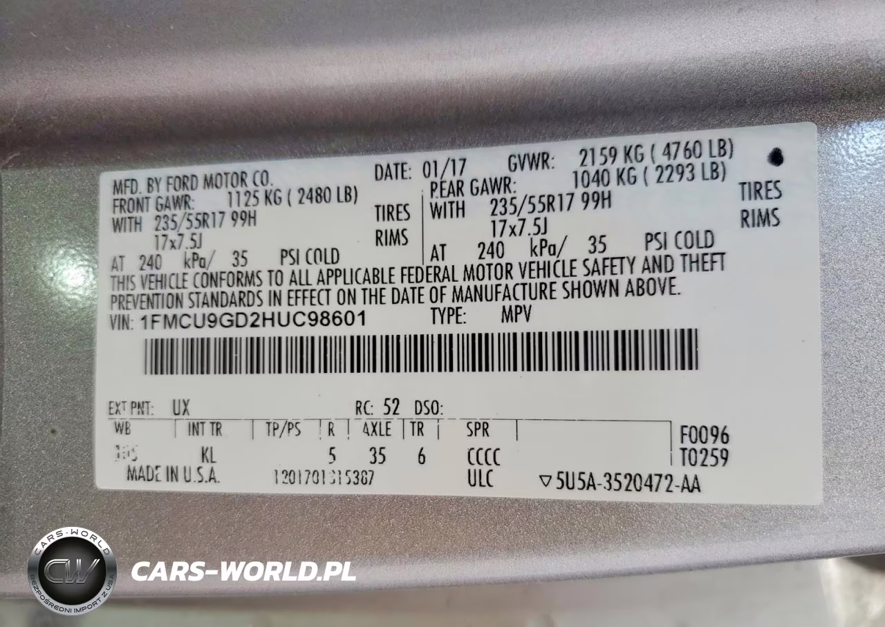 2017 Ford Escape Se VIN:1FMCU9GD2HUC98601 - 13