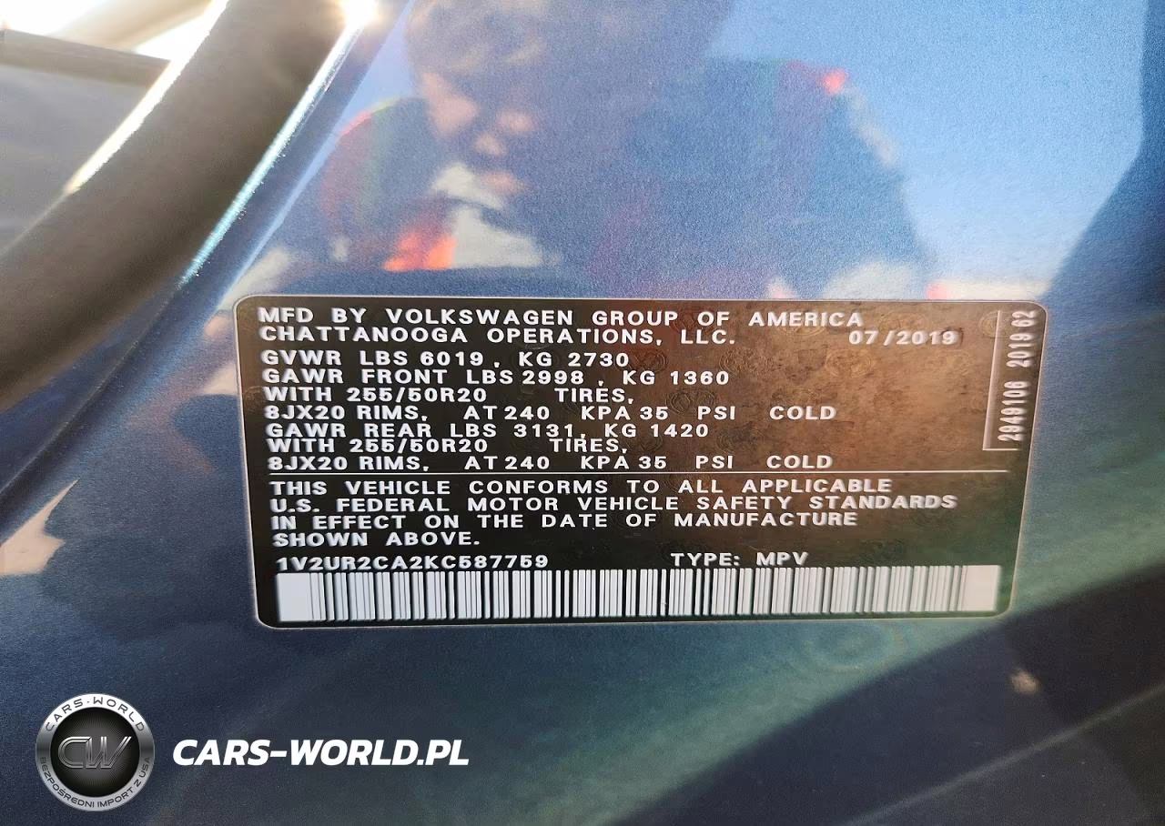 2019 Volkswagen Atlas Se VIN:1V2UR2CA2KC587759 - 14