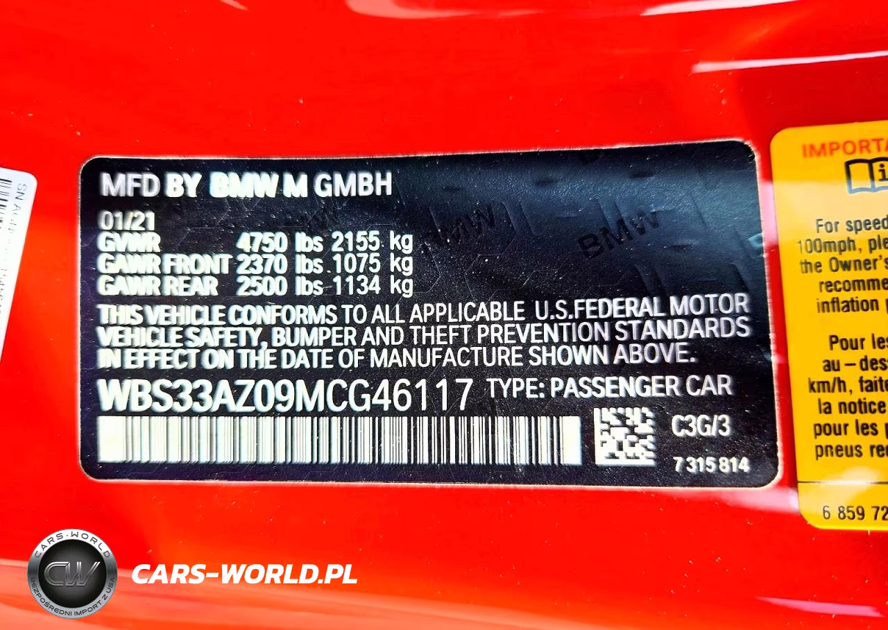 2021 BMW M4 Competition VIN:WBS33AZ09MCG46117 - 12