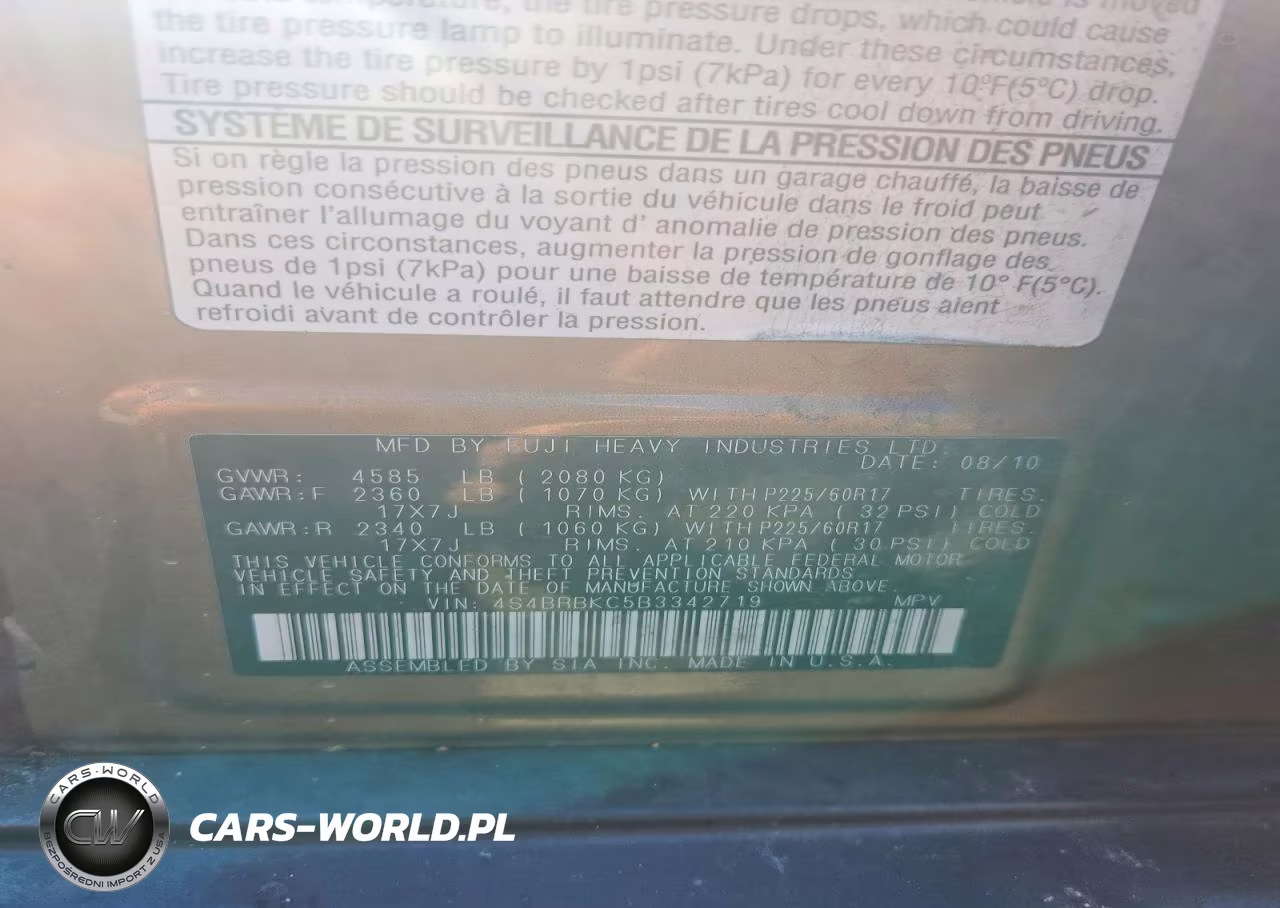 2011 Subaru Outback 2.5I Limited VIN:4S4BRBKC5B3342719 - 13
