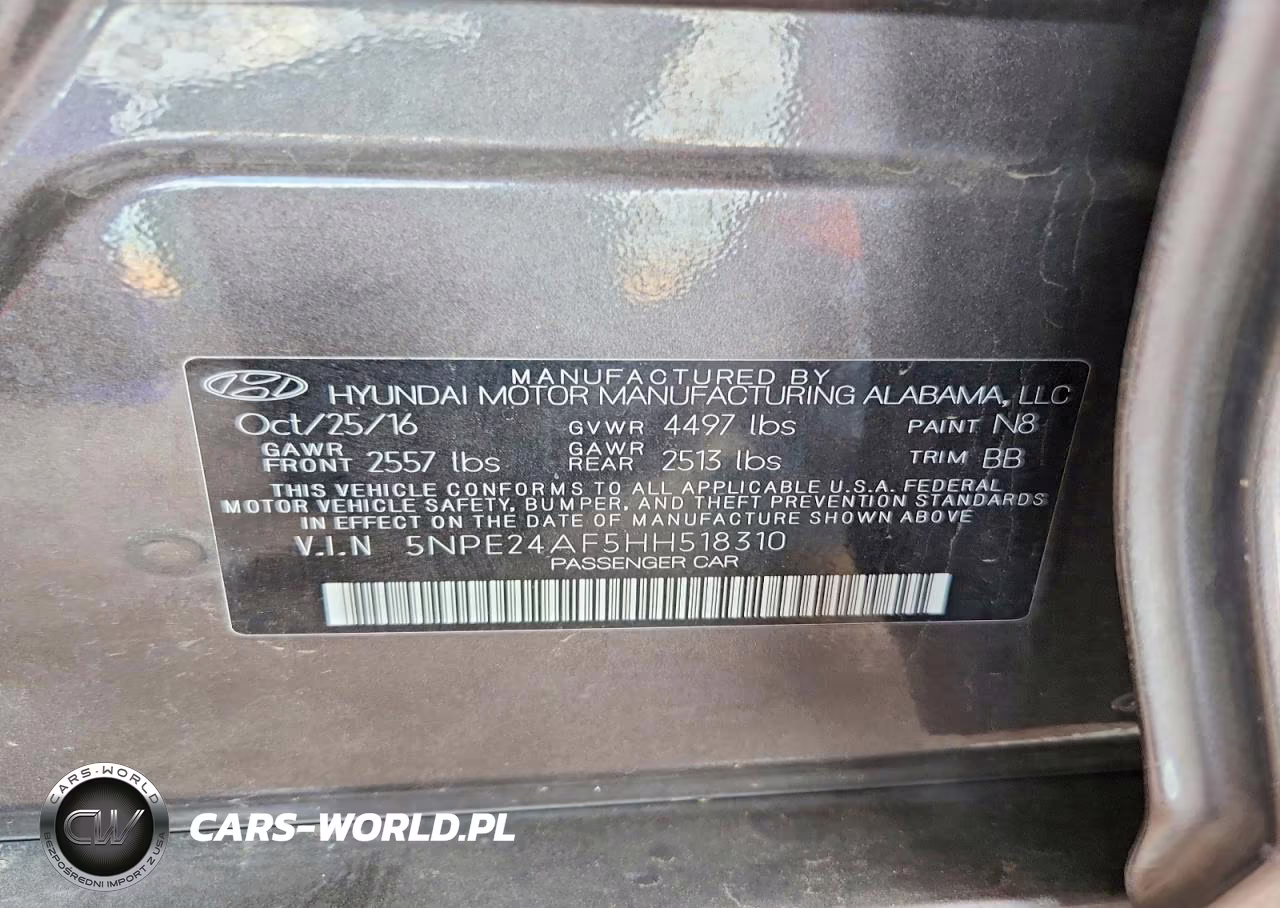 2017 Hyundai Sonata Se VIN:5NPE24AF5HH518310 - 12