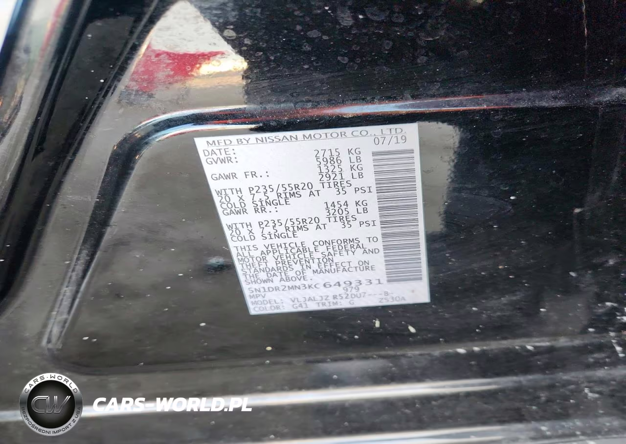 2019 Nissan Pathfinder Platinum VIN:5N1DR2MN3KC649331 - 14