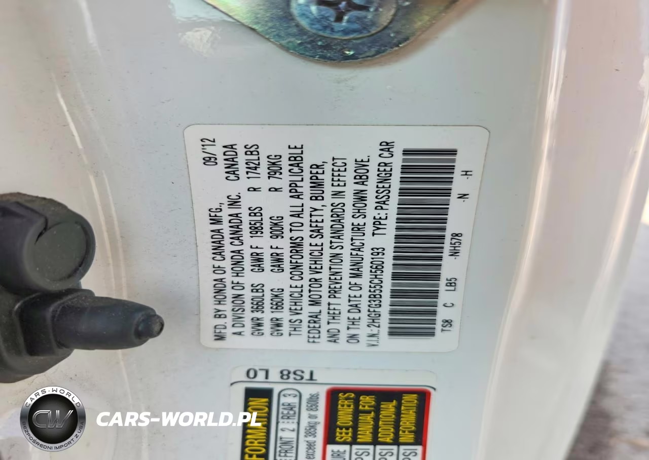 2012 Honda Civic Lx VIN:2HGFG3B55CH560193 - 13
