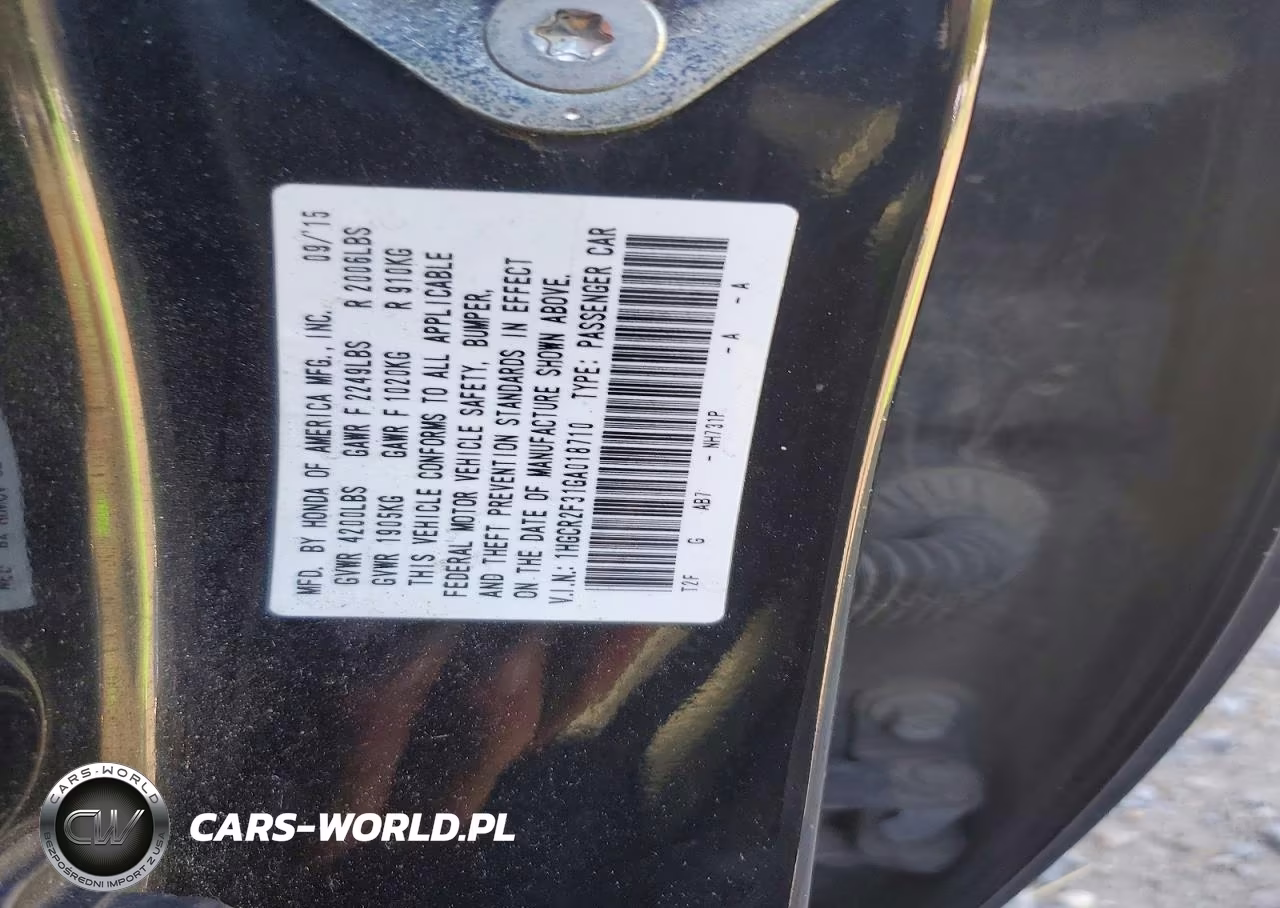 2016 Honda Accord Lx VIN:1HGCR2F31GA018710 - 12