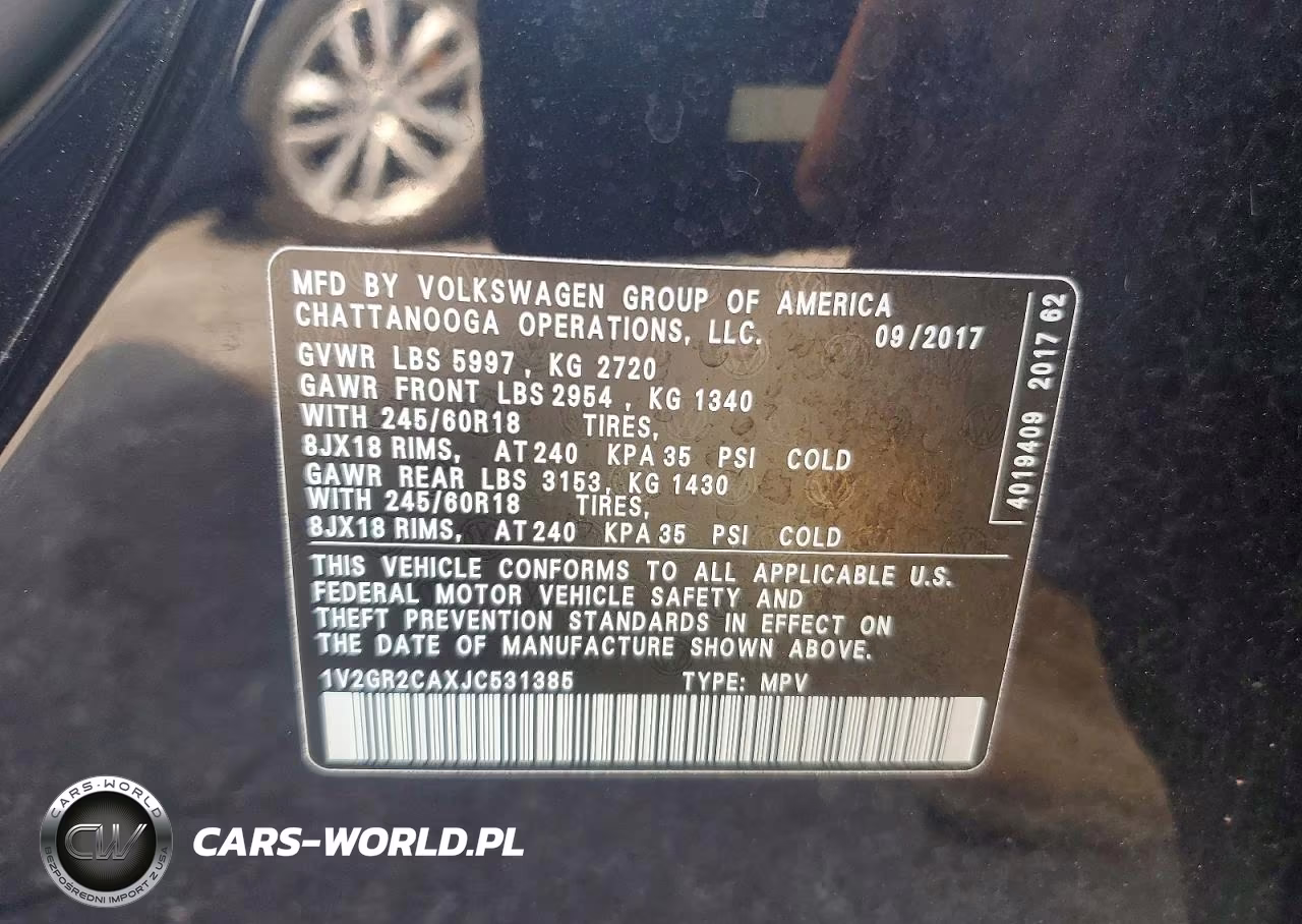 2018 Volkswagen Atlas S VIN:1V2GR2CAXJC531385 - 14