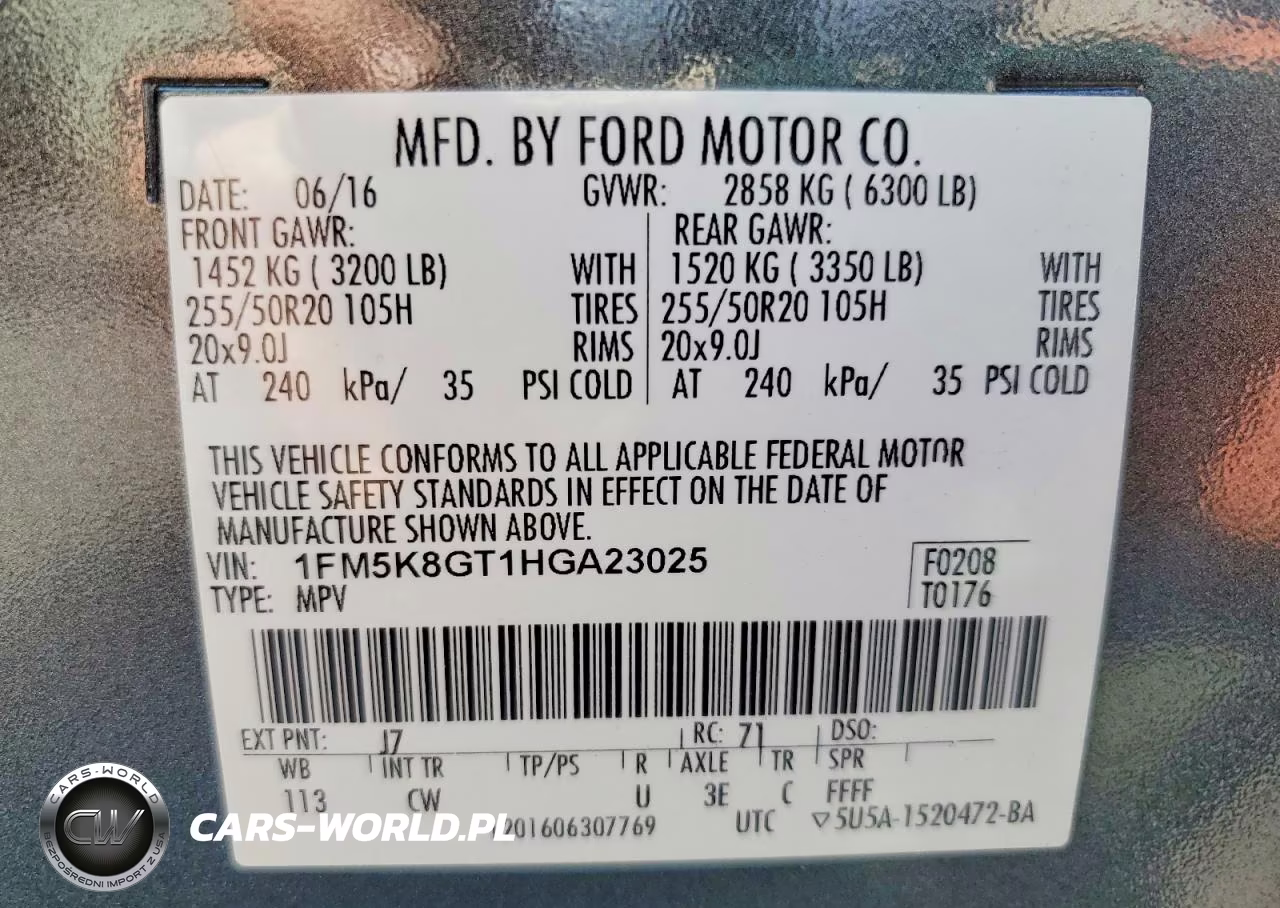 2017 Ford Explorer Sport VIN:1FM5K8GT1HGA23025 - 13