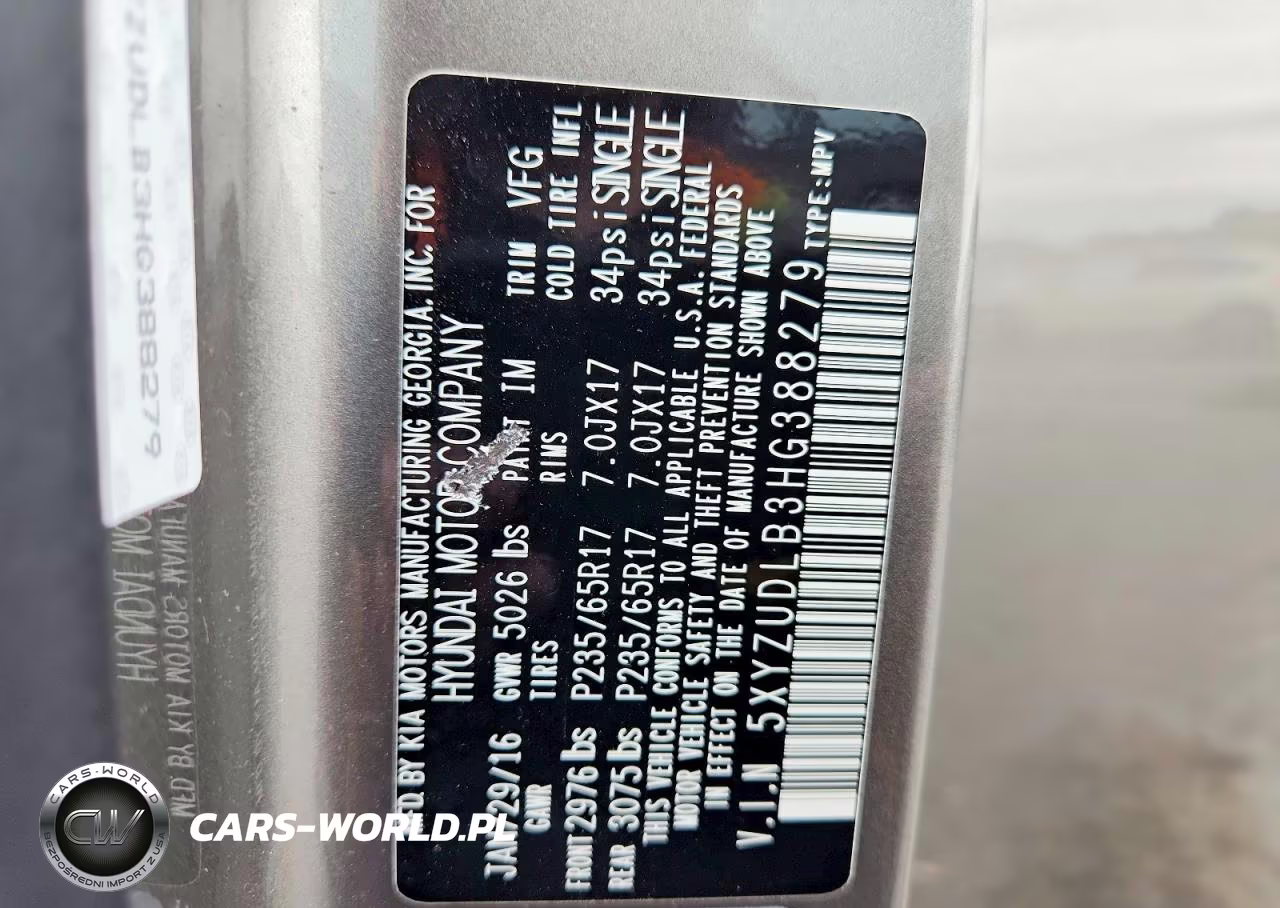 2017 Hyundai Santa Fe Sport 2.4L VIN:5XYZUDLB3HG388279 - 13