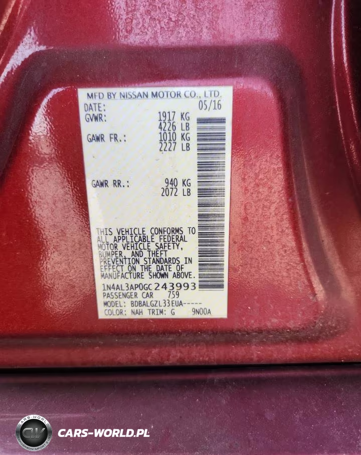 2016 Nissan Altima 2.5 S VIN:1N4AL3AP0GC243993 - 13