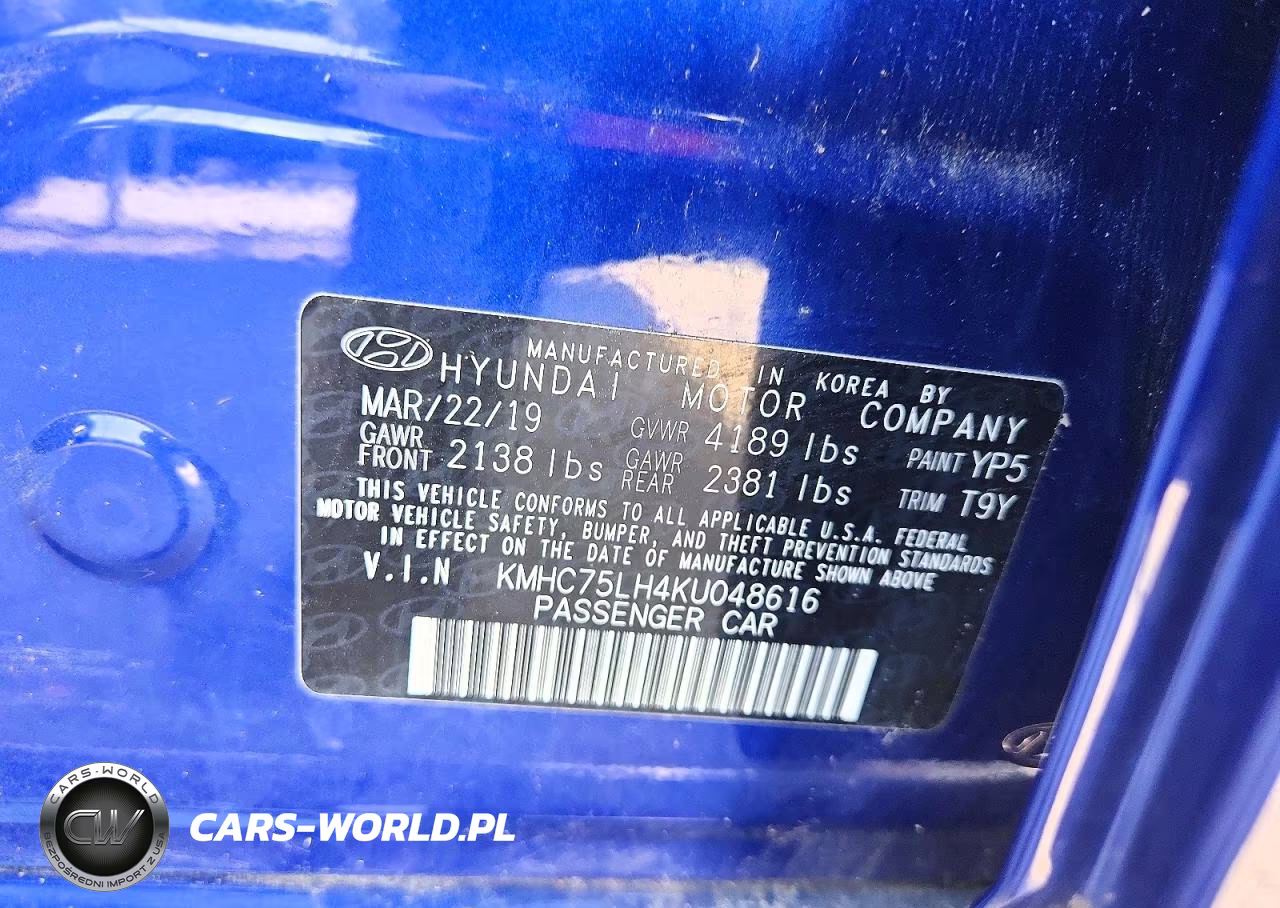 2019 Hyundai Ioniq Electric Base VIN:KMHC75LH4KU048616 - 12