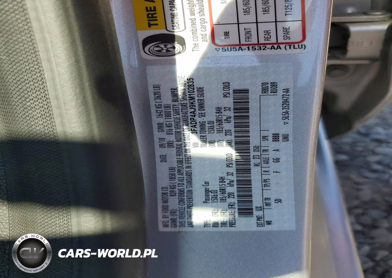 2019 Ford Fiesta S VIN:3FADP4AJ9KM102835 - 12