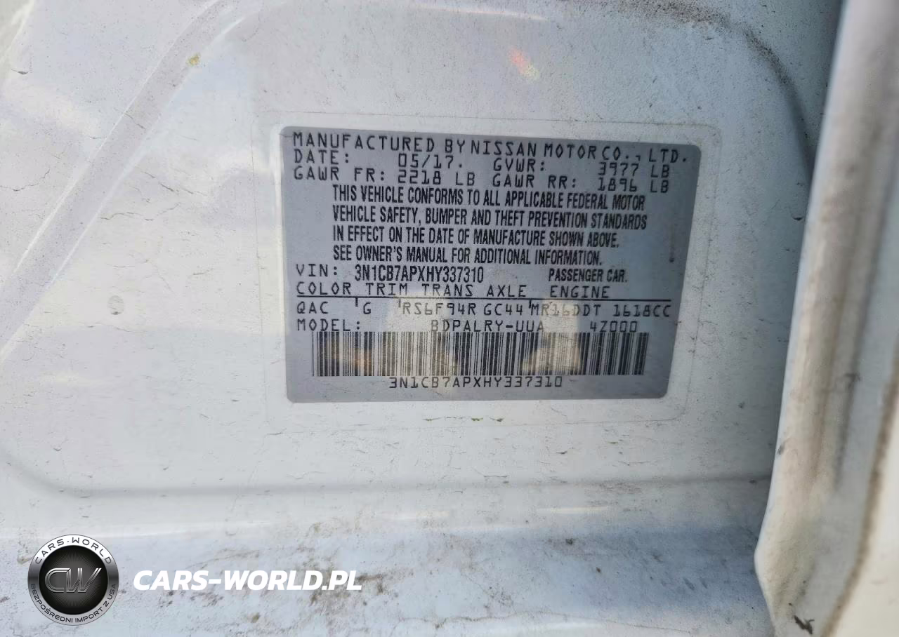 2017 Nissan Sentra VIN:3N1CB7APXHY337310 - 12