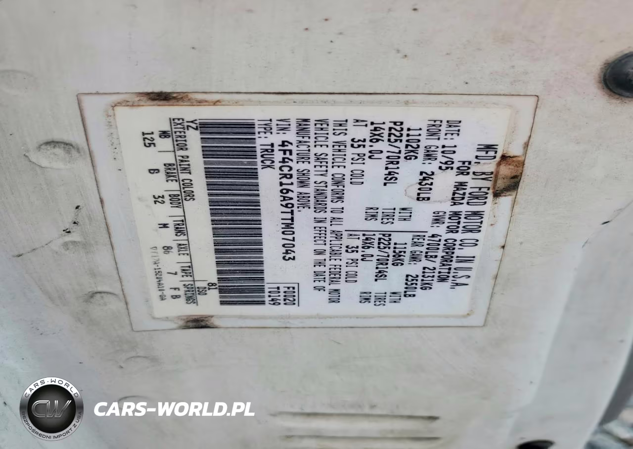 1996 Mazda B2300 Cab Plus VIN:4F4CR16A9TTM07043 - 12