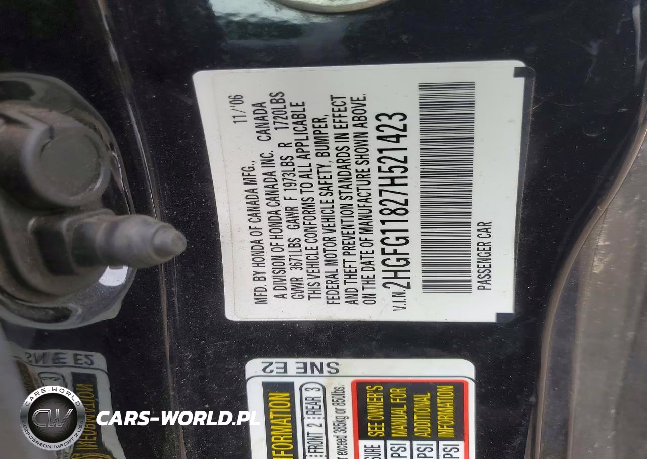 2007 Honda Civic Ex VIN:2HGFG11827H521423 - 12