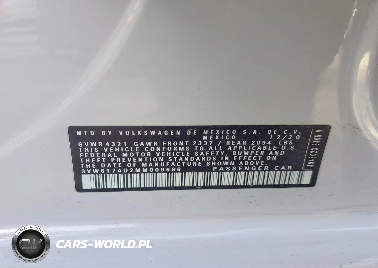 2021 Volkswagen Gti S VIN:3VW6T7AU2MM009696 - 12