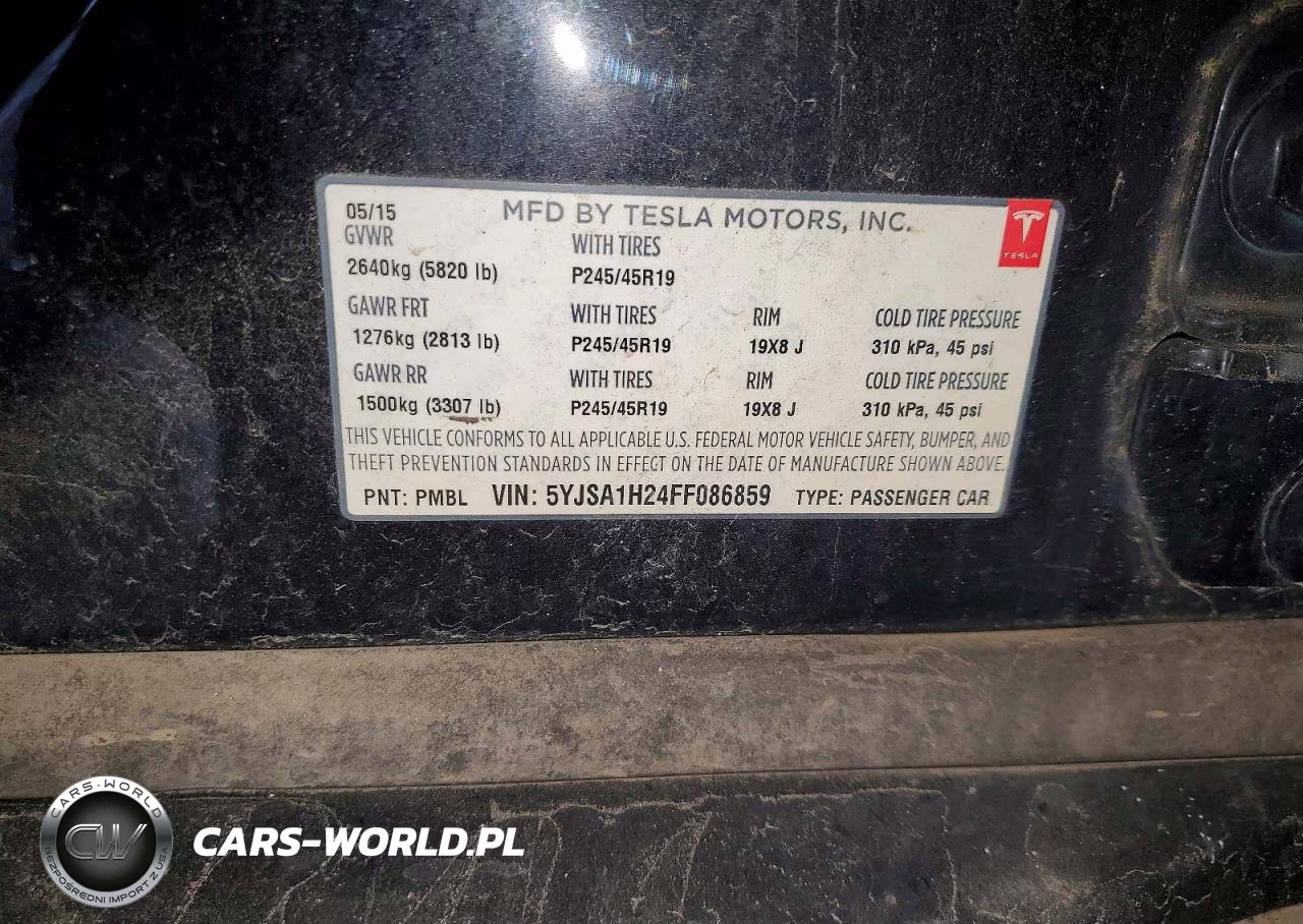 2015 Tesla Model S 85D VIN:5YJSA1H24FF086859 - 12