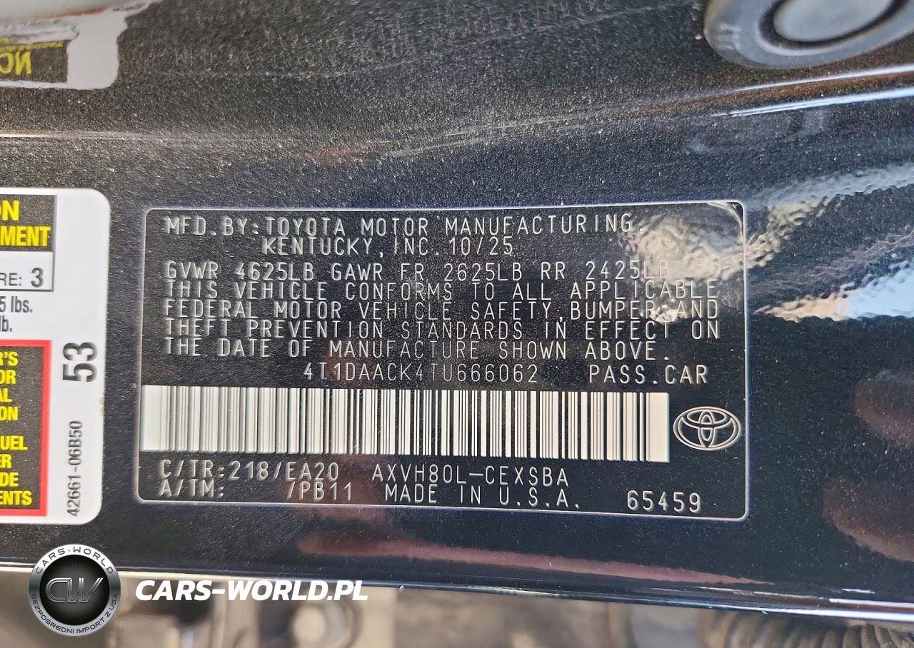2026 Toyota Camry Nightshade VIN:4T1DAACK4TU666062 - 12