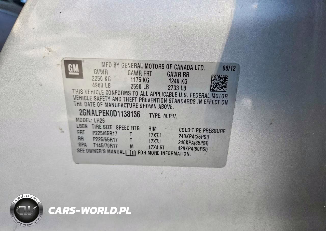 2013 Chevrolet Equinox Lt VIN:2GNALPEK0D1138136 - 13