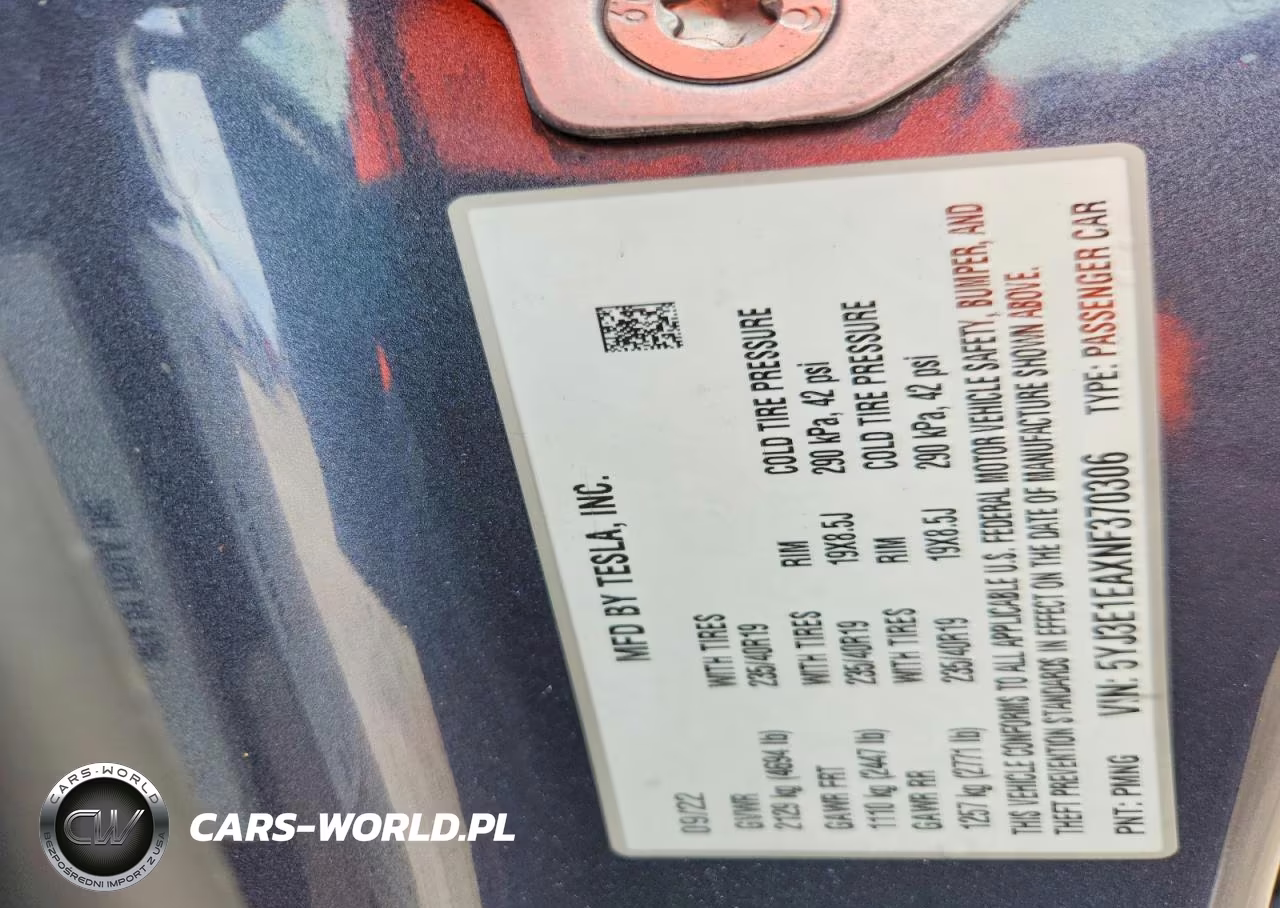 2022 Tesla Model 3 VIN:5YJ3E1EAXNF370306 - 13