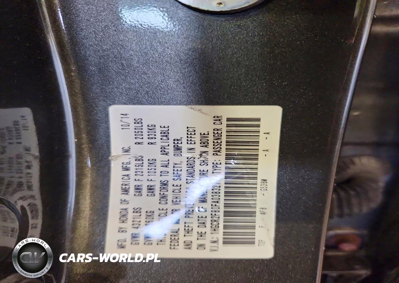 2015 Honda Accord Exl VIN:1HGCR2F80FA038327 - 13