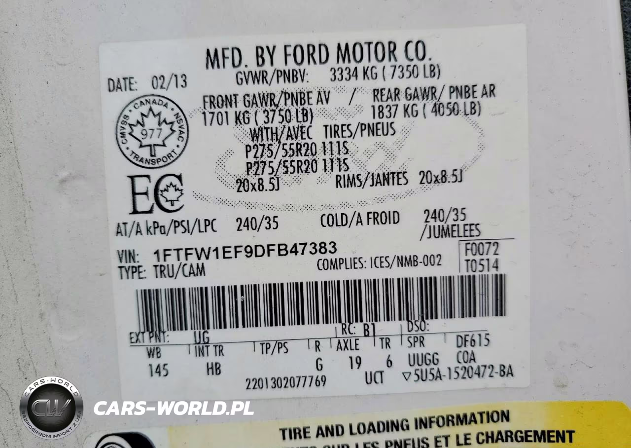 2013 Ford F150 Supercrew VIN:1FTFW1EF9DFB47383 - 13