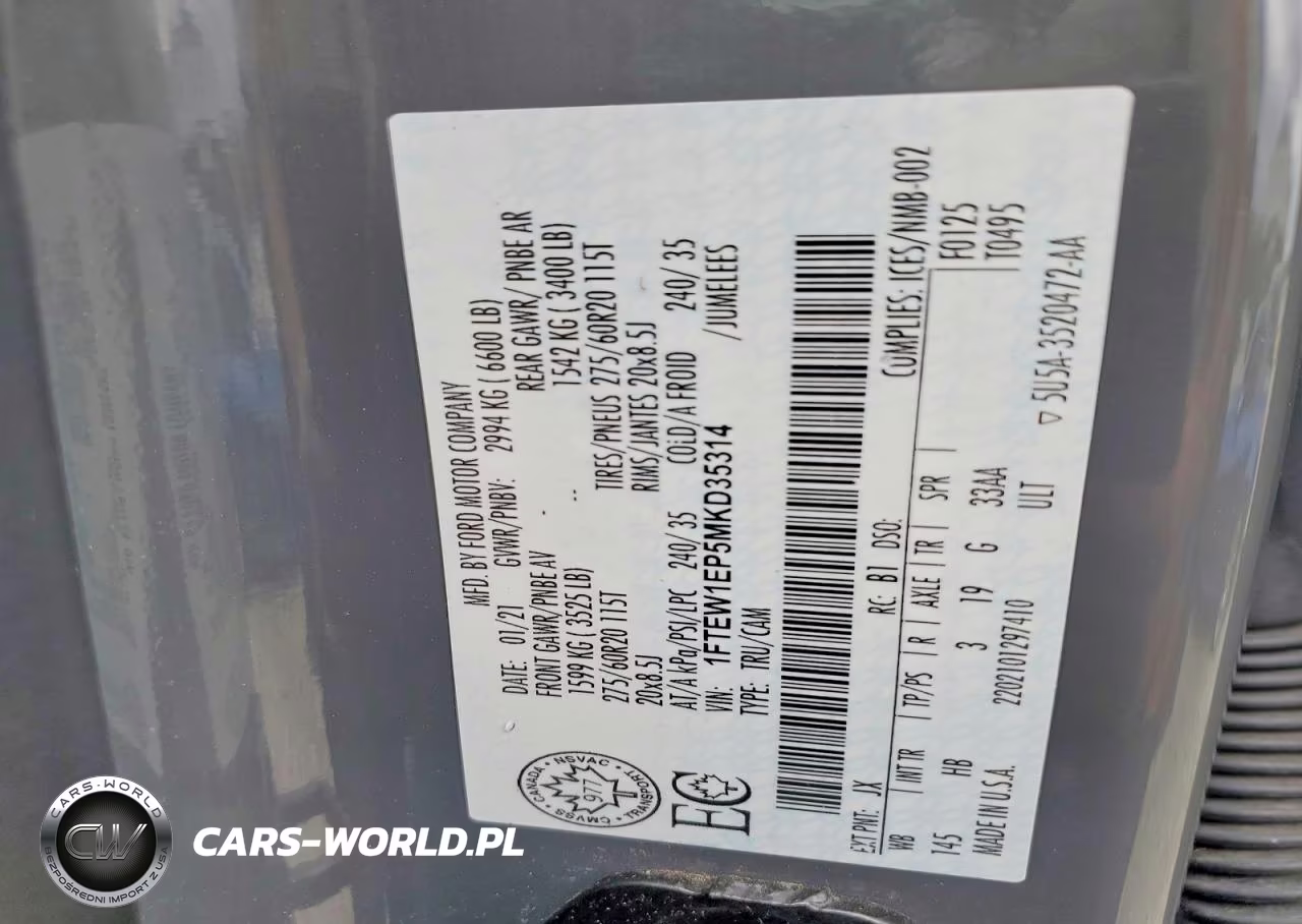 2021 Ford F-150 Supercrew VIN:1FTEW1EP5MKD35314 - 13