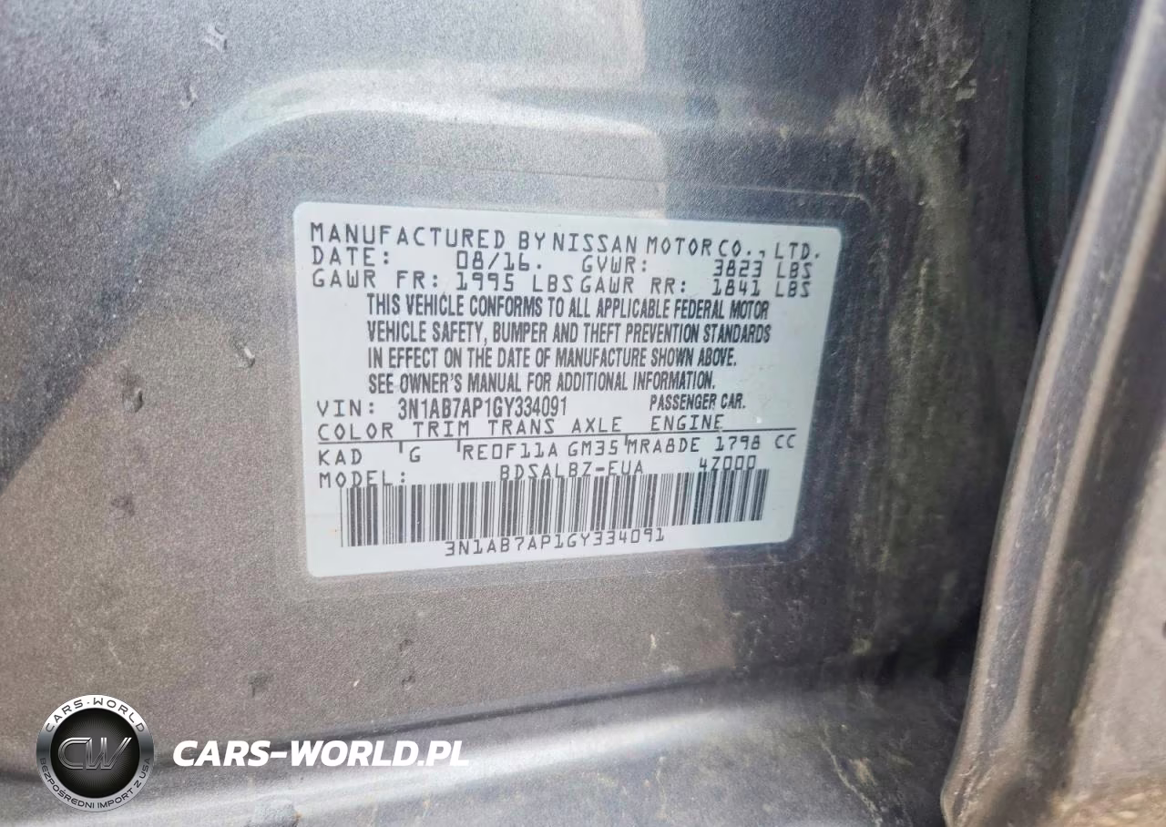 2016 Nissan Sentra S VIN:3N1AB7AP1GY334091 - 13