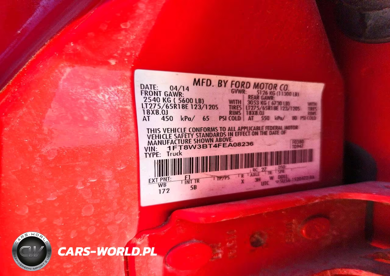 2015 Ford F350 Super Duty VIN:1FT8W3BT4FEA08236 - 12