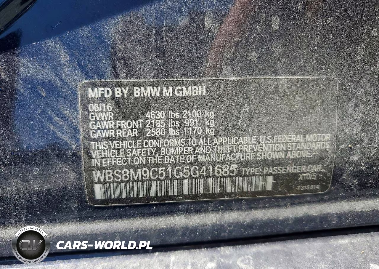 2016 BMW M3 VIN:WBS8M9C51G5G41685 - 12