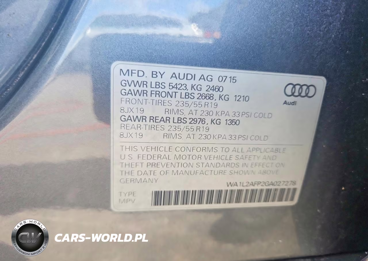 2016 Audi Q5 Premium Plus VIN:WA1L2AFP2GA027278 - 12