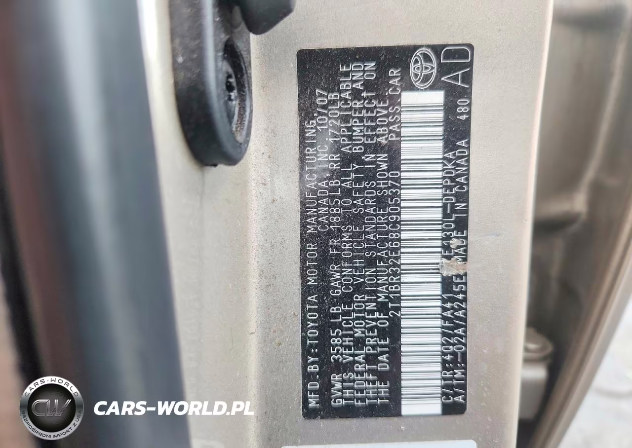 2008 Toyota Corolla Ce VIN:2T1BR32E68C905370 - 13