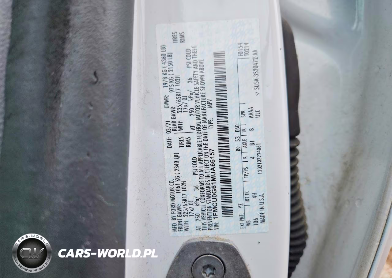2021 Ford Escape Se VIN:1FMCU0G61MUA66157 - 13