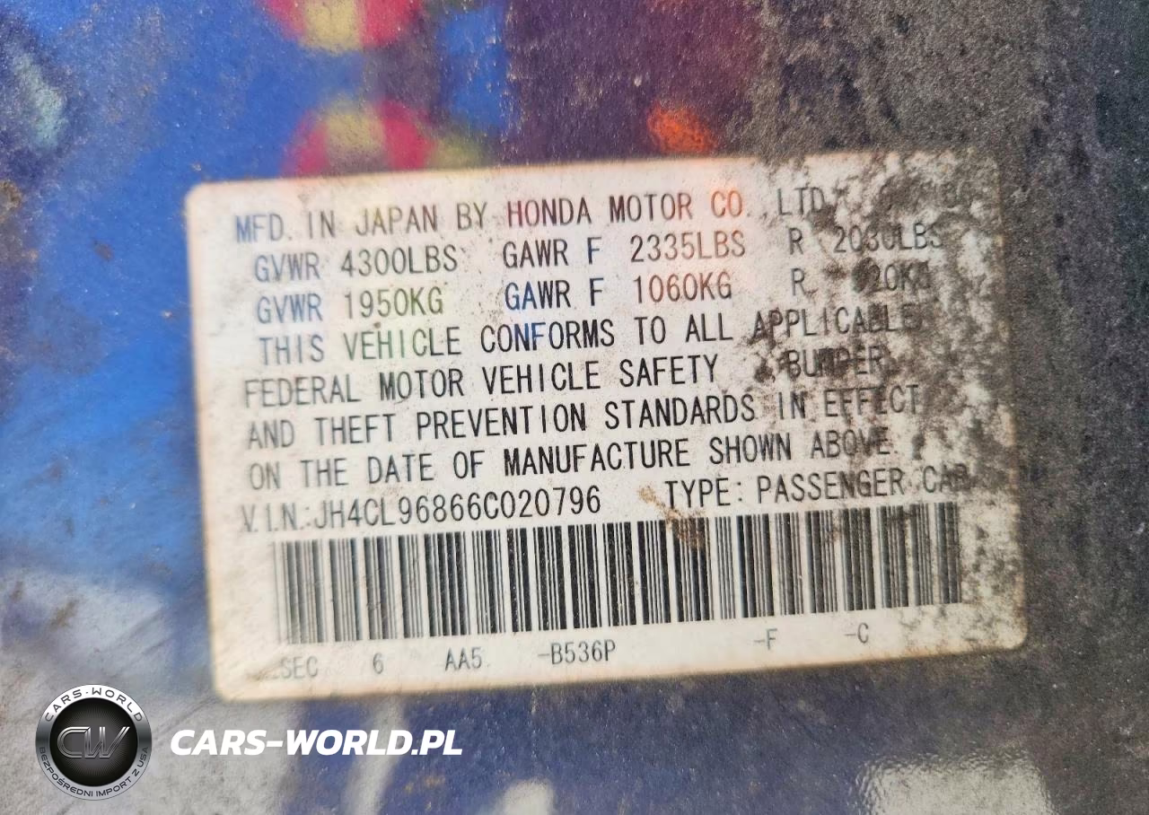 2006 Acura Tsx VIN:JH4CL96866C020796 - 12