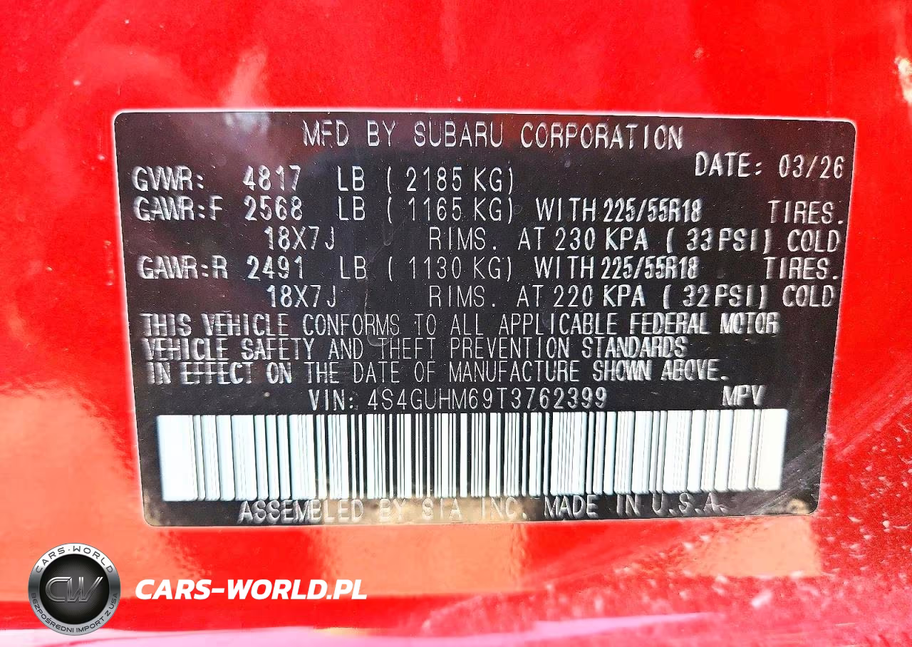 2026 Subaru Crosstrek Limited VIN:4S4GUHM69T3762399 - 12