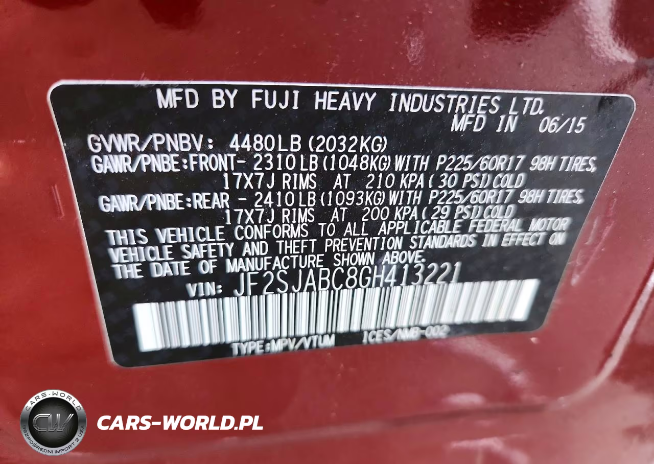 2016 Subaru Forester 2.5I VIN:JF2SJABC8GH413221 - 13