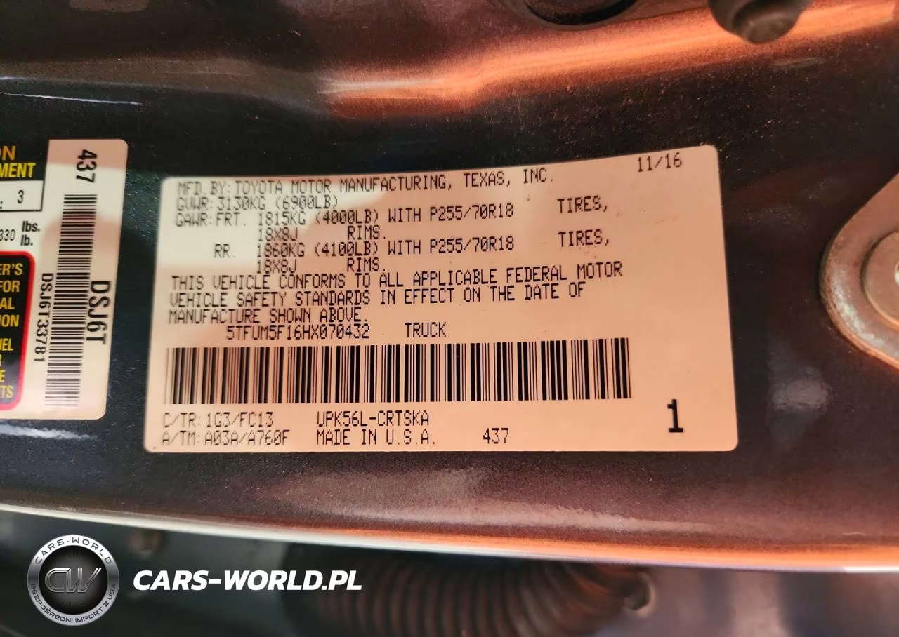 2017 Toyota Tundra Sr5 VIN:5TFUM5F16HX070432 - 12
