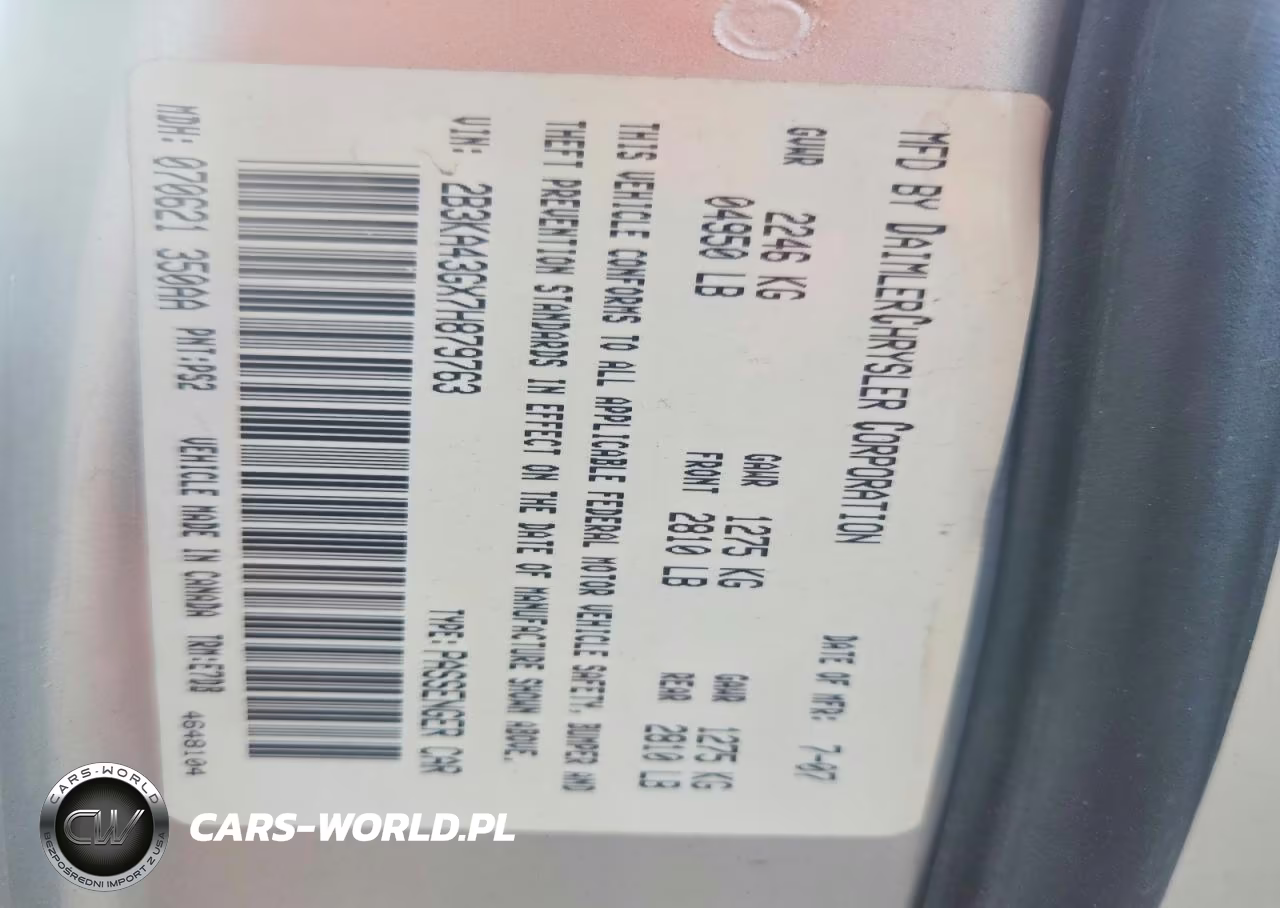 2007 Dodge Charger Se VIN:2B3KA43GX7H879763 - 14