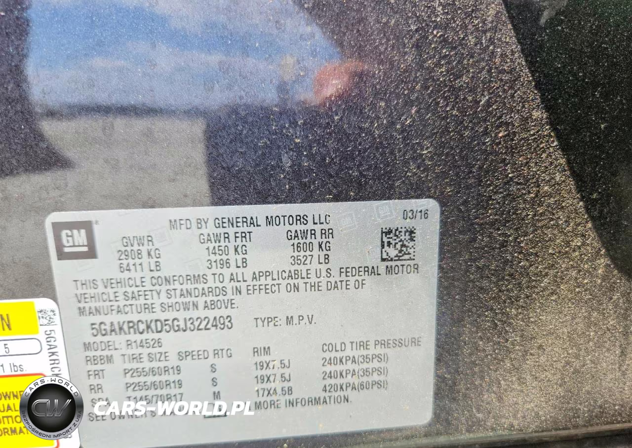 2016 Buick Enclave VIN:5GAKRCKD5GJ322493 - 13