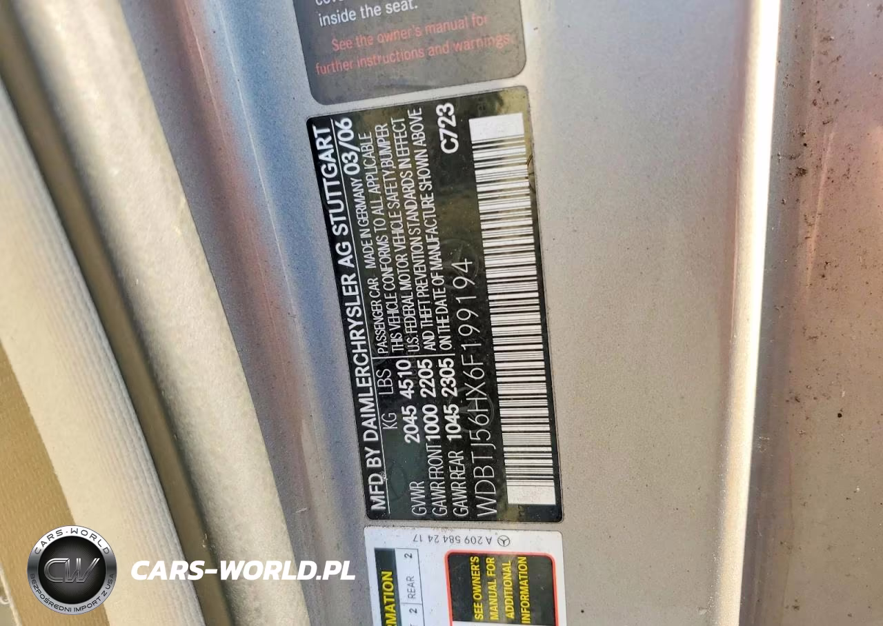 2006 Mercedes-Benz Clk 350 VIN:WDBTJ56HX6F199194 - 12