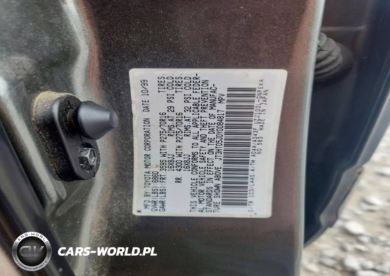 2000 Toyota Land Cruiser Base VIN:JT3HT05J0Y0084817 - 13