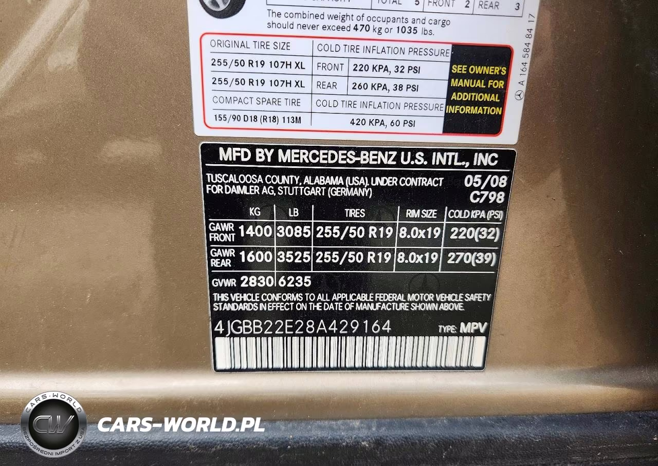 2008 Mercedes-Benz Ml 320 Cdi VIN:4JGBB22E28A429164 - 13