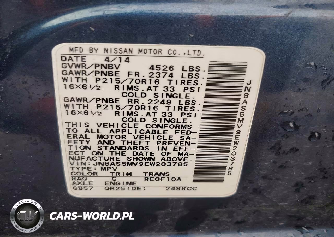 2014 Nissan Rogue Select S VIN:JN8AS5MV9EW203785 - 13