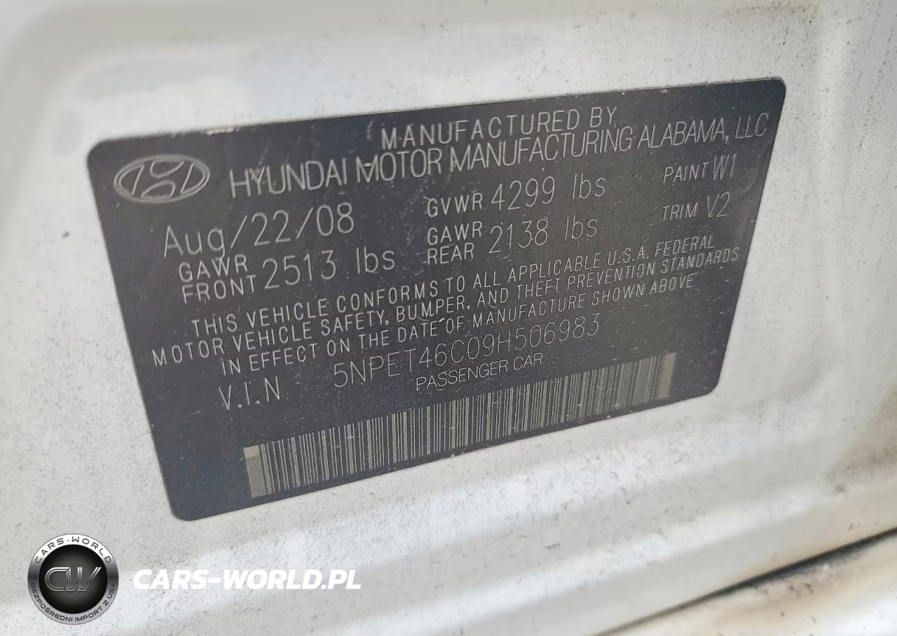 2009 Hyundai Sonata Gls VIN:5NPET46C09H506983 - 12