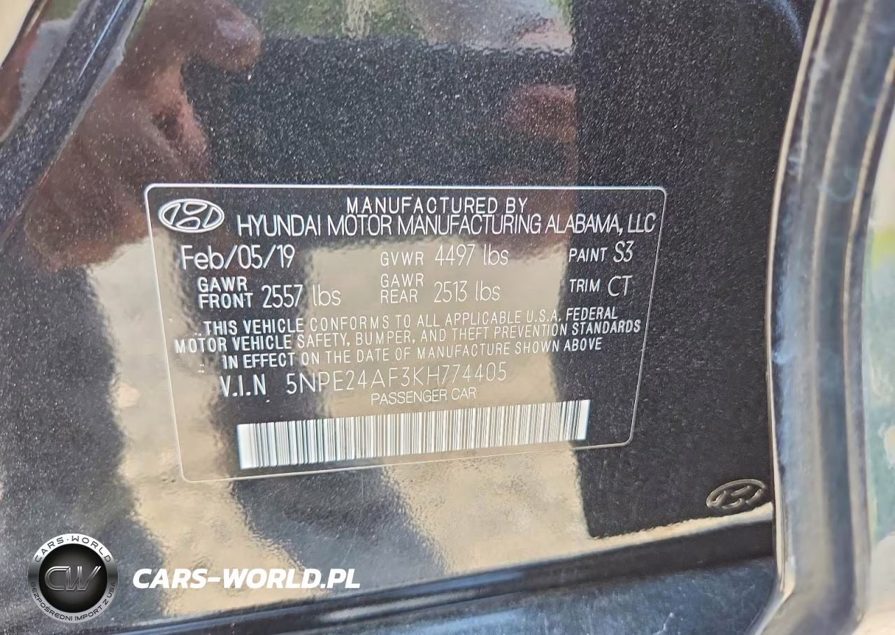 2019 Hyundai Sonata Se VIN:5NPE24AF3KH774405 - 12