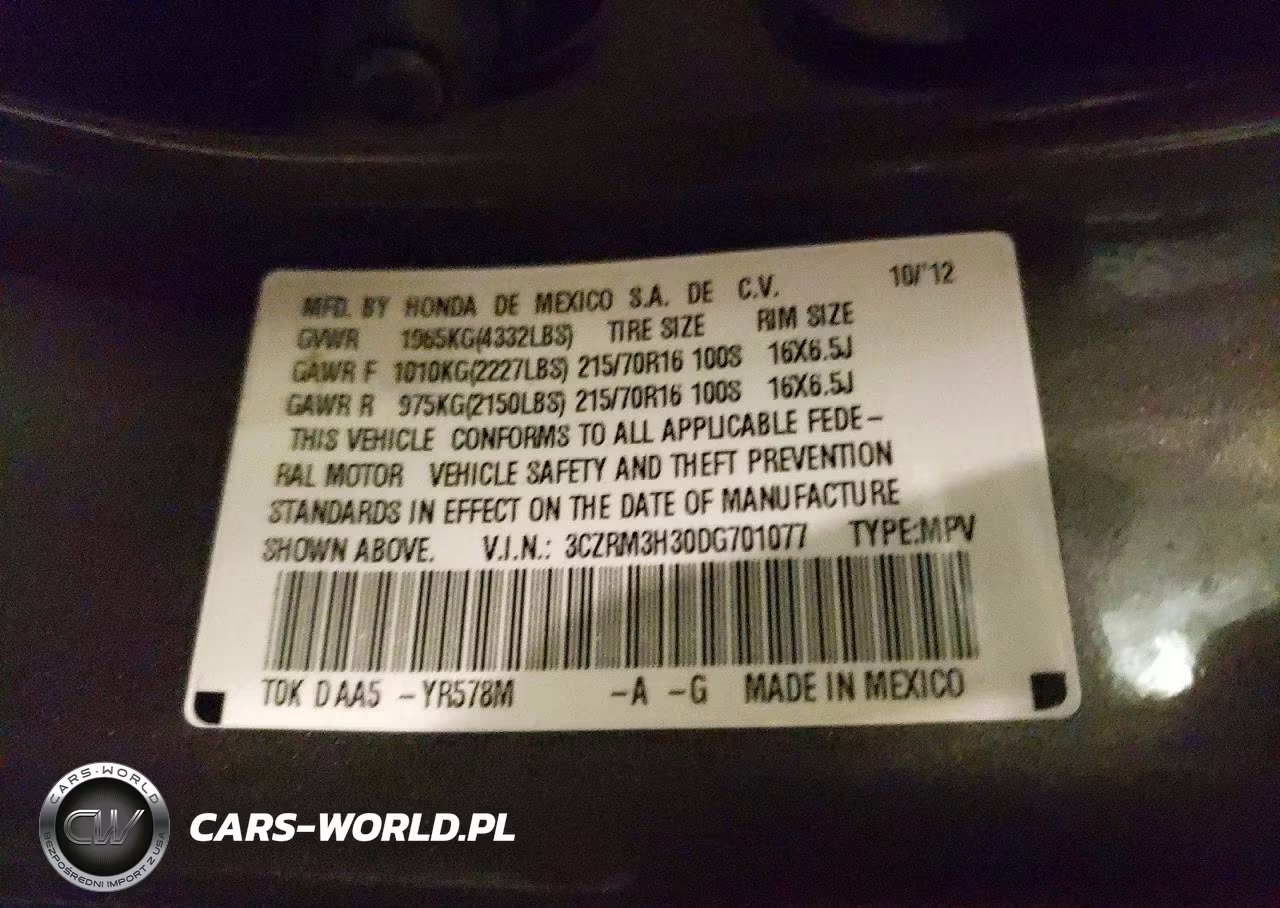 2013 Honda Cr-V Lx VIN:3CZRM3H30DG701077 - 14