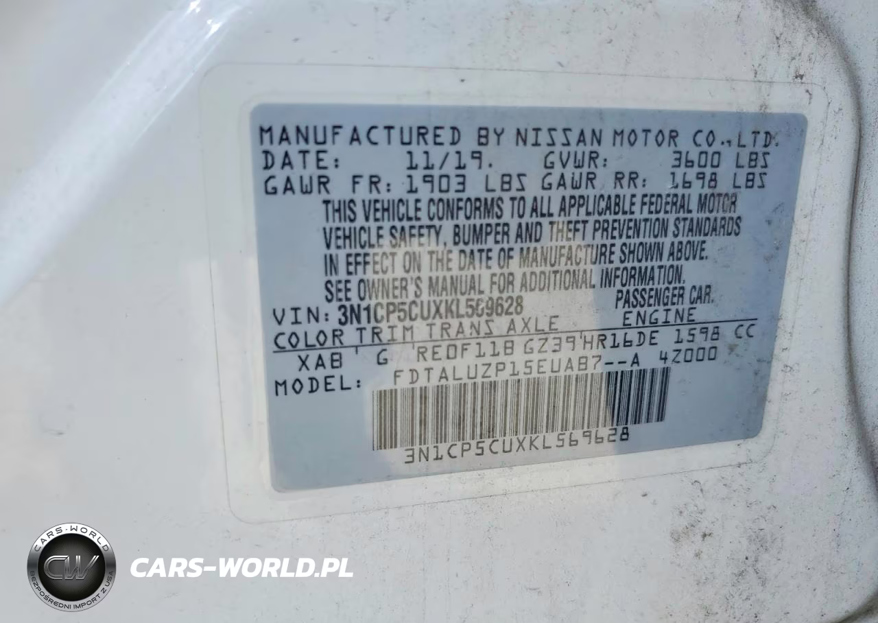 2019 Nissan Kicks Sr VIN:3N1CP5CUXKL569628 - 12