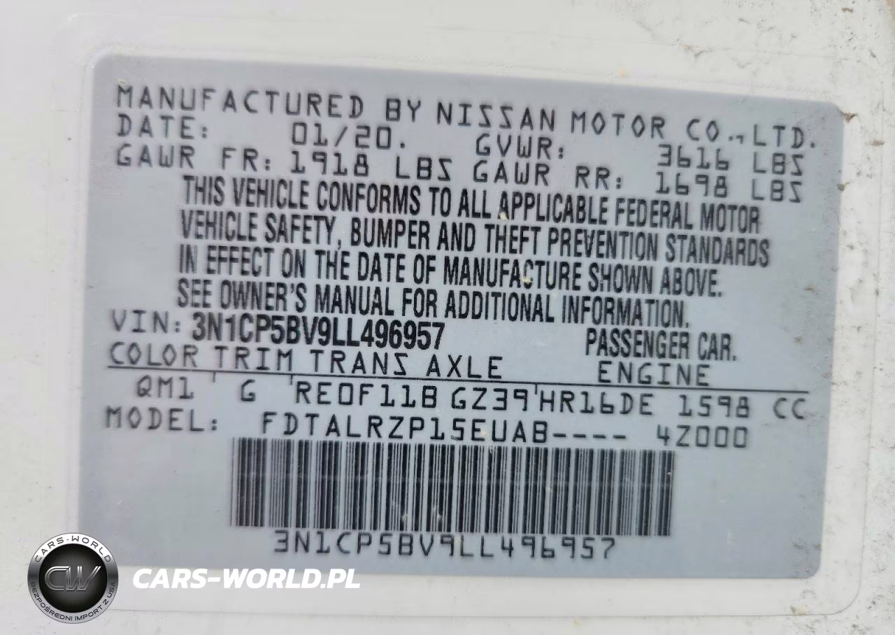 2020 Nissan Kicks S VIN:3N1CP5BV9LL496957 - 12