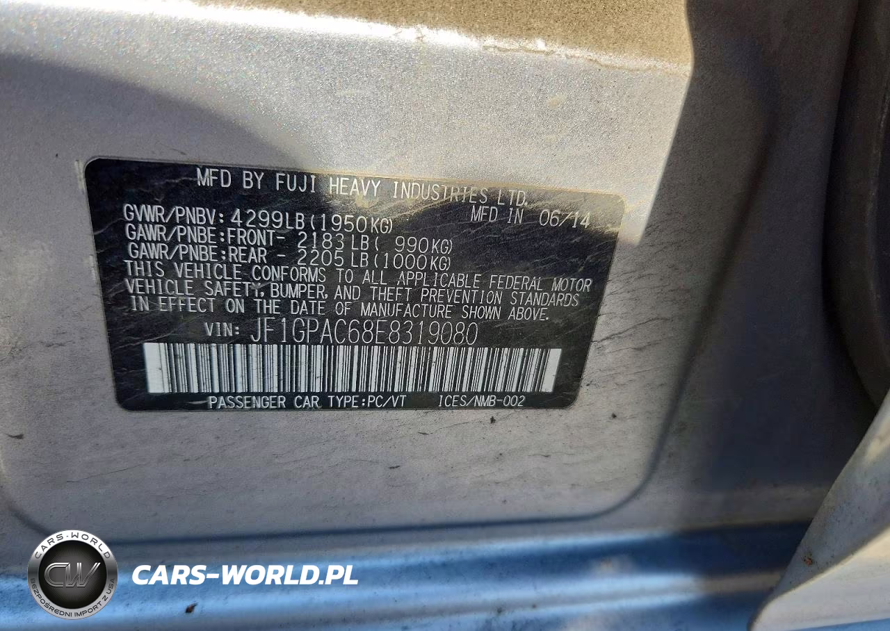 2014 Subaru Impreza Premium VIN:JF1GPAC68E8319080 - 12